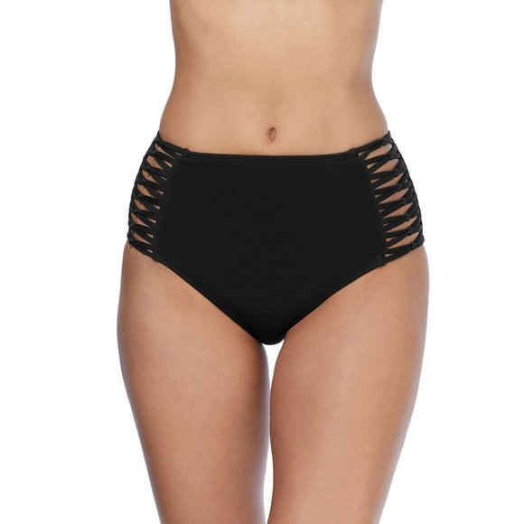 Ambrielle NWT High Waist Bikini Bottom Size Small Black Retail $49 - Picture 1 of 9